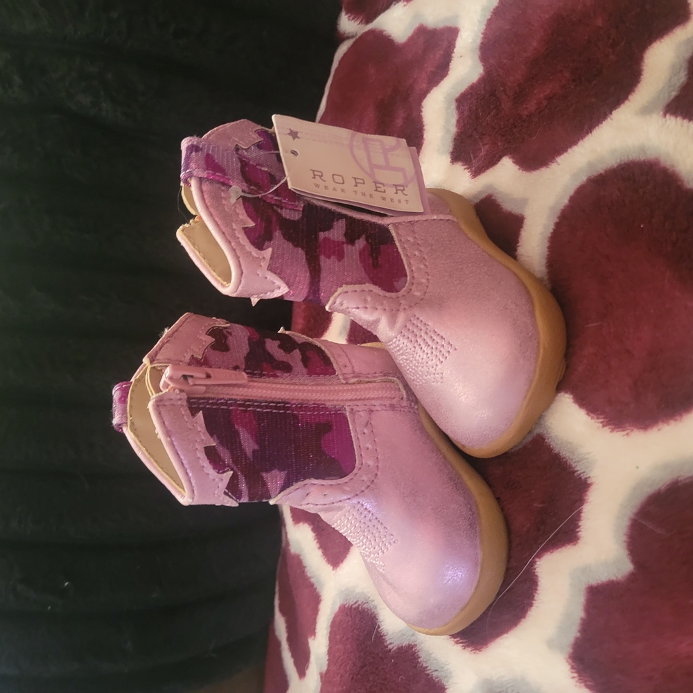 Roper Kids Pink Camo Boots